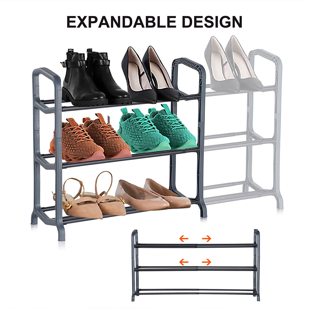 Expandable 3-Tier Shoe Rack Adjustable Shoe Storage Organizer for Entryway  Bedroom | No Frills Online