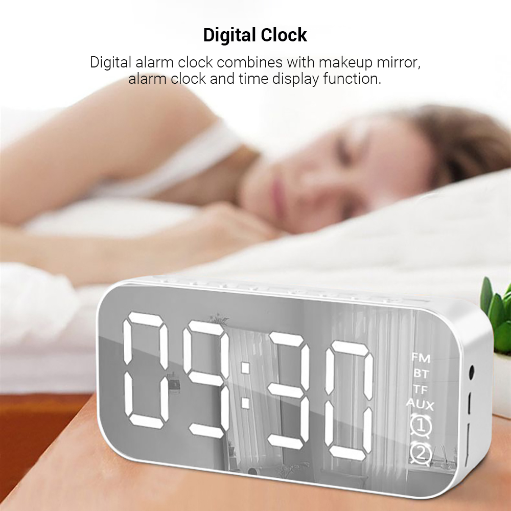 MAGT Alarm Clock Color : #3 Portable Mini Wood Electronic Digital LED Display USB Charging Multi-functional Table Alarm Clock Voice Control Clocks 