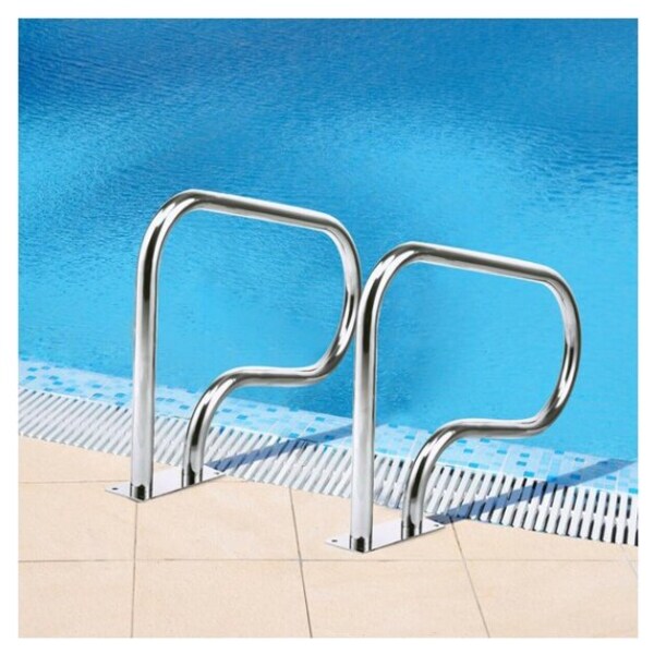 Swimming Pool Hand Rail Stainless Ladder Handrail Stair Rail w/Base Plate 