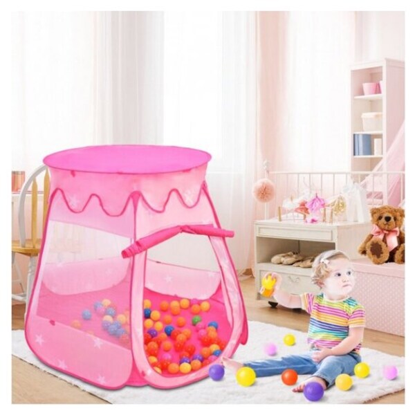 Kids Tent Pink Pop Up Princess Tent for Kids Toddlers Girls Boys Portable with a Carrying Bag As Playhouse & Ball Pit for Indoor Outdoor 