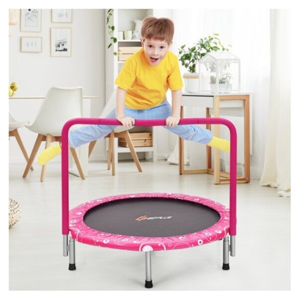 Trampoline for Kids Foldable Kids Trampoline with Foam Handle and Safety Padded Cover,Indoor Outdoor Bungee Rebounder Trampoline for Boys Girls 