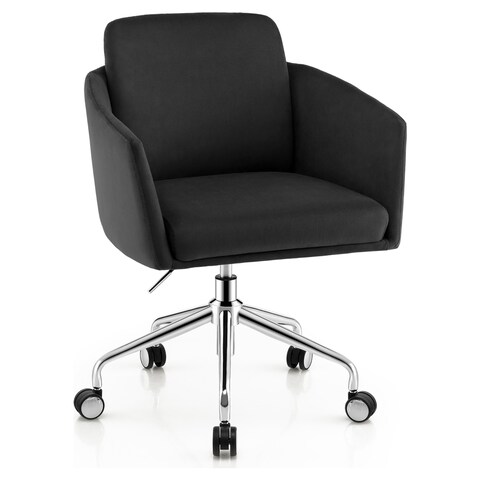 Costway Costway Adjustable Home Office Chair Swivel Computer Chair Vanity  Chair w/Armrest Black | Independent City Market