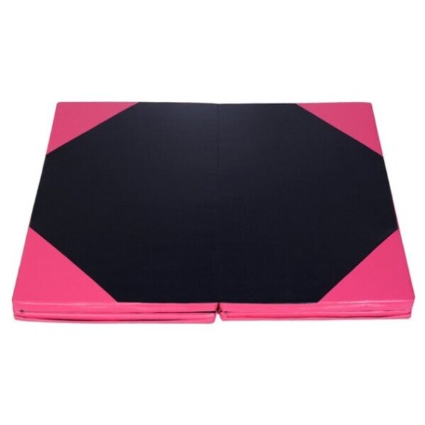 Pink/Blue COSTWAY 4X10X2 Gymnastics Mat Folding Portable Aerobics Fitness Gym Exercise 