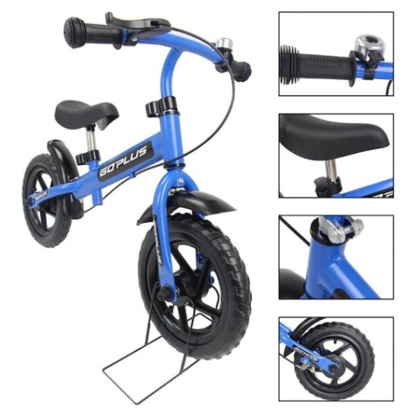 Goplus 12 Kids Balance Bike No Pedal Bicycle w/Adjustable Bar and Seat Bell Ring Pre Bike Push Walking Bicycle Brake Stand for Ages 2 to 6 Years 