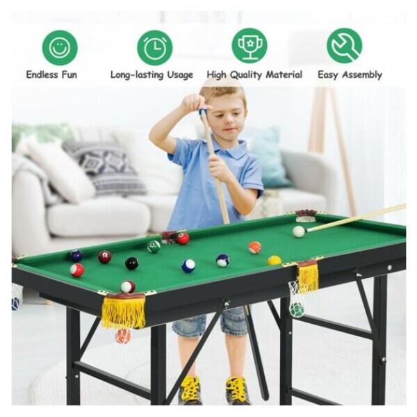 Chalk Vehpro 48'' Game Pool Table Portable Folding Billiards Table for Kids Adults Includes Full Set of Balls 1 Tri-Angle and Felt Brush 2 Cue Sticks 