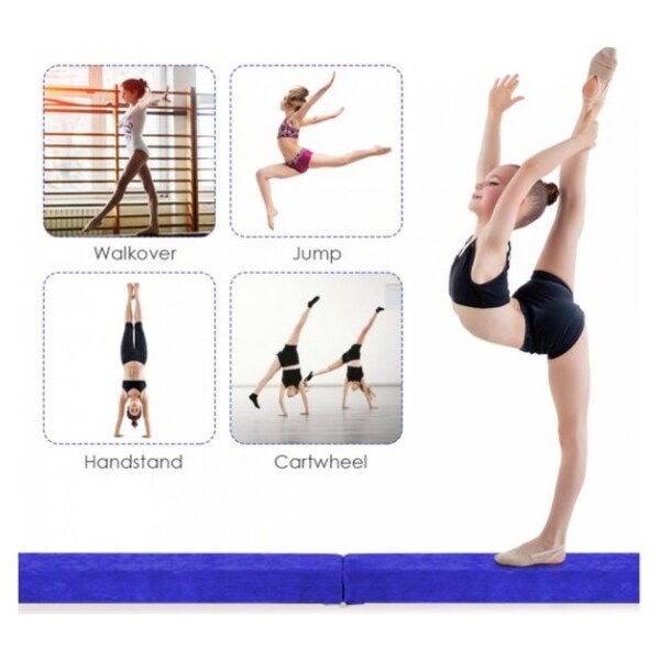 Gymnastics Balance Beam,Home Practice Gymnastics Equipment for Kids, Folding and Easy to Store Non Slip 