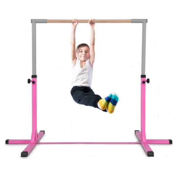 Adjustable Training Bar Kids Gymnastics Training Bar Gym Sports Equipment Pink 