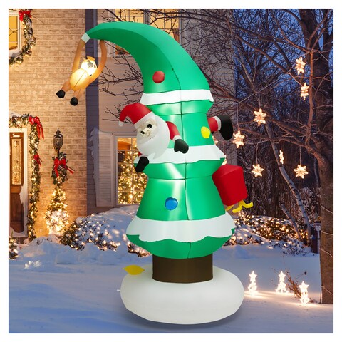 Costway Costway 8FT Inflatable Christmas Tree with Santa Claus Blowup  Holiday Decoration | Real Canadian Superstore