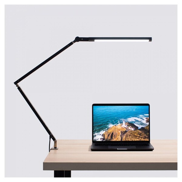 3 Colors Touch Control Eye-Caring Dimmable LED Swing Arm Desk Lamp with Clamp 