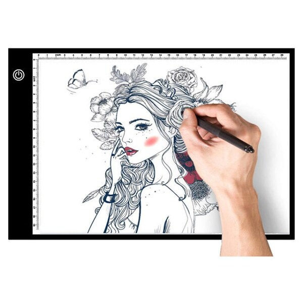 A4 LED Light Box Tracer Board USB Power Cable Dimmable Brightness Portable LED Artcraft Tracing Ultra-Thin Light Pad Light Table Copy Board for Artists Drawing Sketching Comic Stencilling Tatoo 