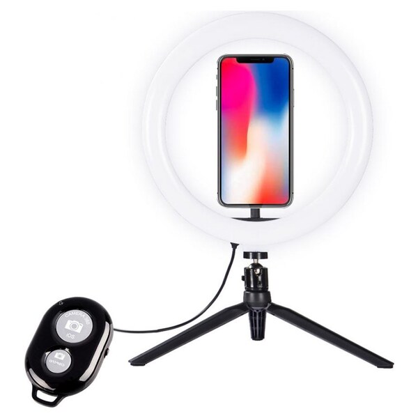 Black LuMee Studio 10 inch RGB Ring Light with Tripod Stand Metal Tripod Stand Included 