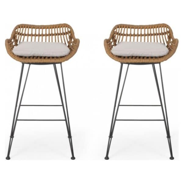 candance outdoor wicker barstools