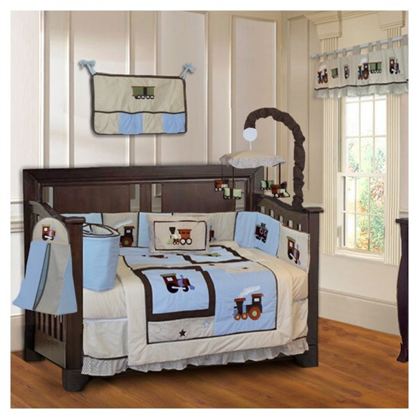 BabyFad 10 Piece Elephant Turquoise Baby Crib Bedding set 