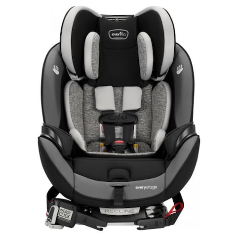 Evenflo Everystage Dlx All In One Car Seat 3 1 Infant Convertible Booster Rear Facing Forward High Back Easy Latch System For 3x Tighter Installation 4lb Newborn To 120lbs Canyons Black And Grey Real - Evenflo Car Seat Rear And Front Facing