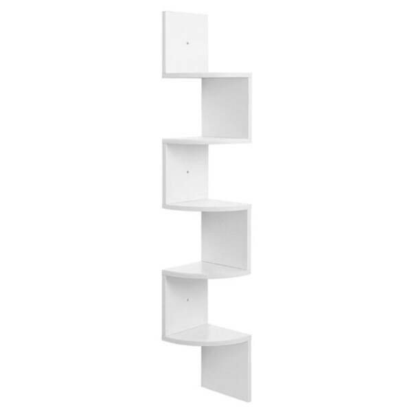 5 Tiers Corner wall mount storage shelves ZigZag Storage Rack Shelves Floating 
