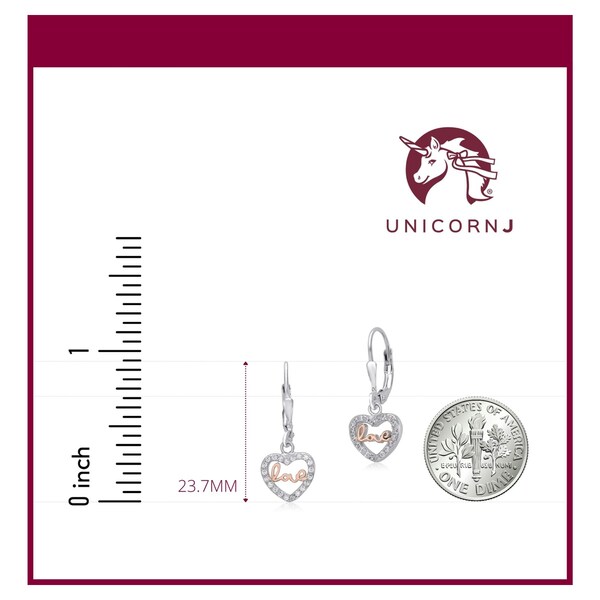 UNICORNJ Sterling Silver 925 Halo Leverback Birth Month Earrings with CZ Italy 4mm 