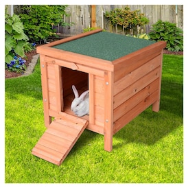 PawHut PawHut 20 x17x17in Wooden Rabbit Hutch Small Animal House Bunny  Guinea Pig Pet Cage Coop Cat Shelter Red Orange | Independent City Market