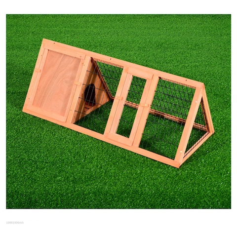 PawHut PawHut 47-inch Triangular Wooden Rabbit Hutch Bunny House Small  Animal Cage Backyard Garden Habitat | Real Canadian Superstore