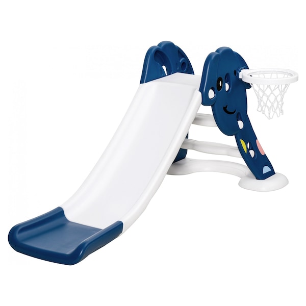 Toddler Climber and Swing Set,Kids Climber Slide Toys Playset,Children Slide Sets with Smooth Slide Basketball Hoop Easy Climb Stairs Safe HDPE Material for Indoor and Backyard Blue 