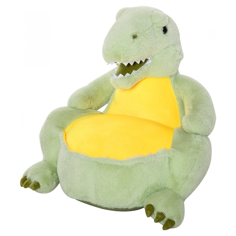 Qaba Qaba Animal Kids Sofa Chair Cartoon Cute Dinosaur Stuffed with Armrest  Flannel PP Cotton 22