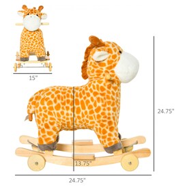 Qaba Qaba 2-IN-1 Kids Plush Ride-On Rocking Gliding Horse Giraffe-shaped Plush  Toy Rocker with Realistic Sounds for Child 36-72 Months Yellow |  Independent City Market