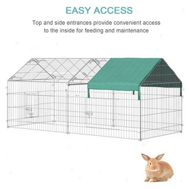 PawHut PawHut Outdoor Metal Kennel Enclosure for Small Animals Utilizable  as Rabbit or Chicken Run 87