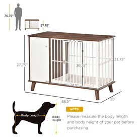 PawHut PawHut Furniture Style Dog Crate Pet Cage Kennel End Table Indoor  Decorative Dog House with Wooden Top Door for Small Dogs Brown | No Frills  Online