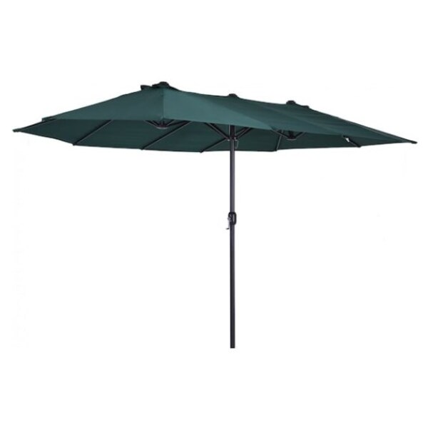 Outsunny 15' Outdoor Patio Umbrella with Twin Canopy Sunshade 