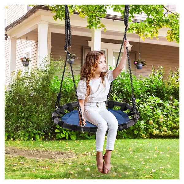 Cyan Top of top store Children Garden Belt Rope Swing Strap Hanging Seat Indoor Outdoor Hanging Playground Toys Game 