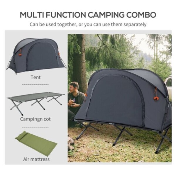 Outsunny Camping Tent Cot All in One Folding Tent Combo Portable
