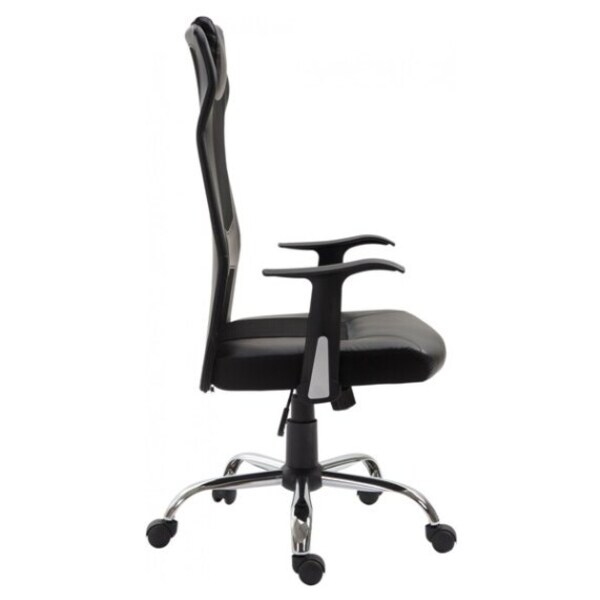 Black High Back Mesh & Fabric Operator Office Desk Chair Headrest Ergonomic 