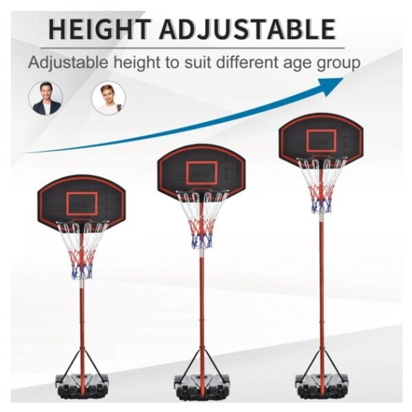Best View Indoor & Outdoor Portable Big Size Basketball Hoop & Goal Stand Back Boar for Kids & Adult Height Adjustable 
