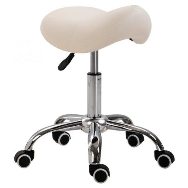 Professional Saddle Stool Hydraulic Swivel Comfortable Ergonomic with Metal Base for Clinic Dentist Spa Massage Salons Studio,Brown 