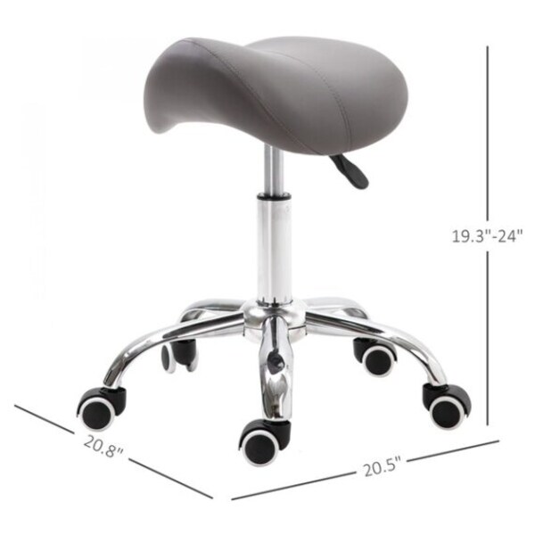 Saddle Stool Rolling Chair,Pneumatic Height Adjustment Stool with Wheels for Salon,Home,Office 