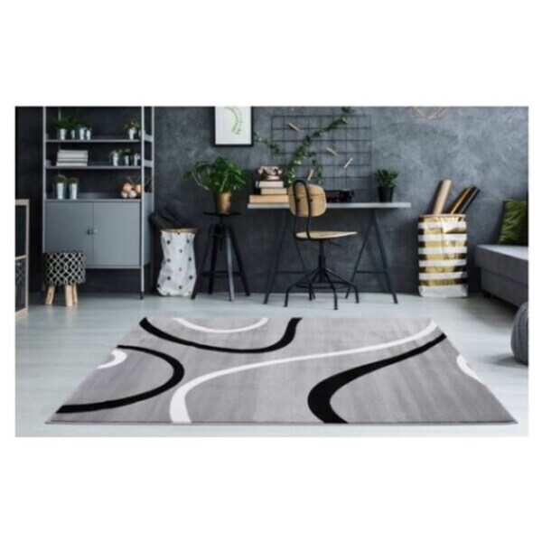 Turkish Spiral Contemporary Light Gray Mat Runners Area Rug Carpet GRY1031 