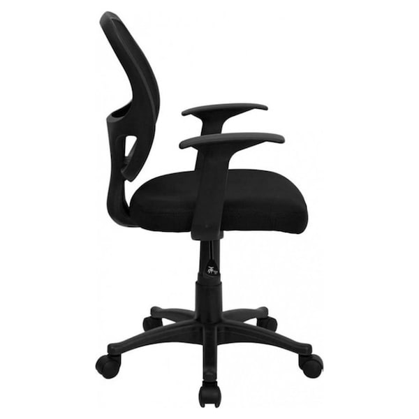 Nicer Furniture® Mid-Back Black Mesh Computer Chair Task Desk Chair Ergonomic Office Chair with Arms 