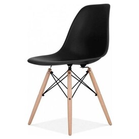 Modern Design Eames Style Eiffel Dining Chairs Natural Wood Legs Combination Of Arm Side Chairs Molded Plastic Top Side Chairs Black Set Of 6 Real Canadian Superstore
