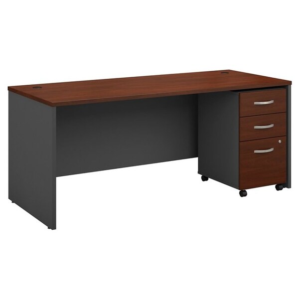 Natural Cherry Bush Business Furniture Office Advantage Desk 72W Standard Delivery 