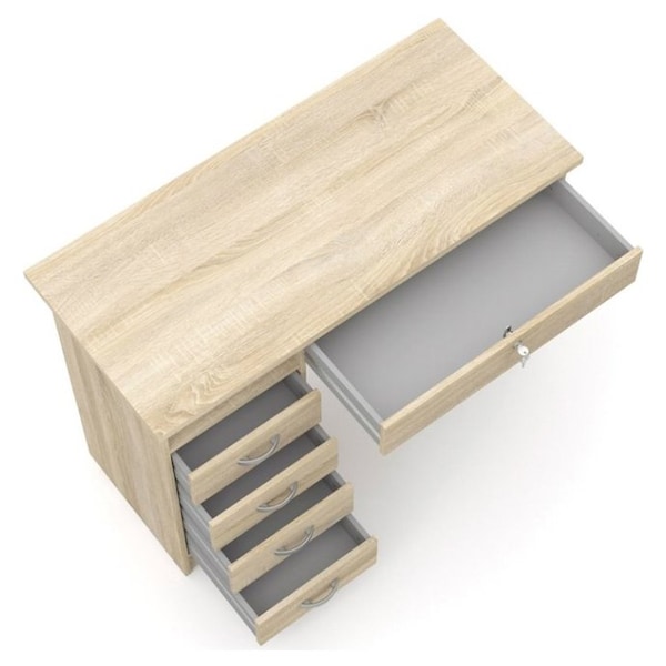 5 drawer white desk