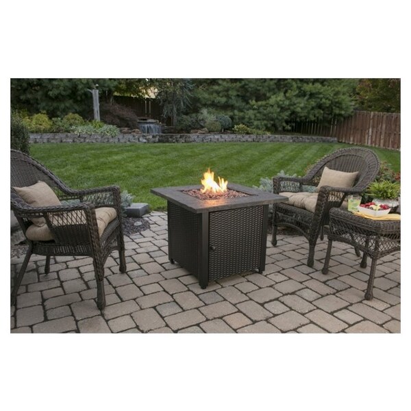 Uniflame Small LP Gas Stainless Steel Patio Fire Column in Slate 