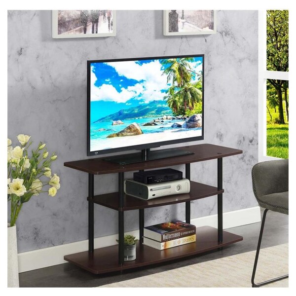 Black Convenience Concepts Designs2Go 3-Tier Wide TV Stand 