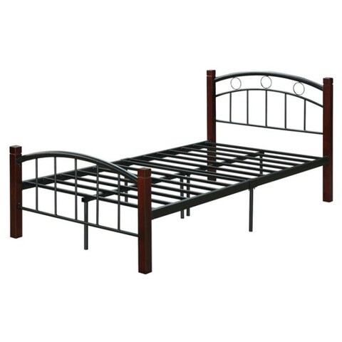Pemberly Row Complete Metal Bed With, Twin Metal Bed Frame Headboard Footboard Queen