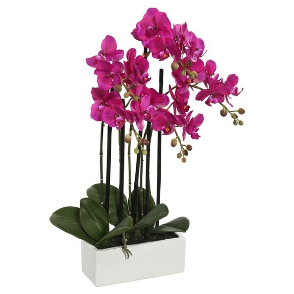Vickerman Vickerman Orchidée artificielle contemporaine en plastique de 21  pouces en violet | Maxi