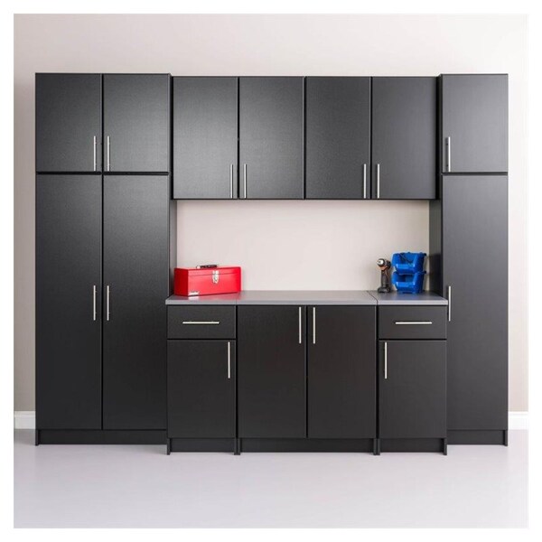 3-Piece Black Prepac HangUps 108 Storage Cabinet Set E 