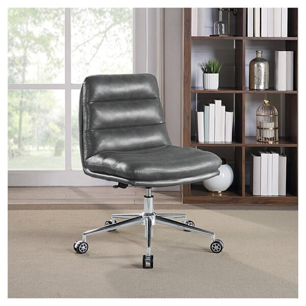 Avenue Six Legacy Office Chair in Deluxe Pewter Faux Leather with Chrome  Base | Independent City Market