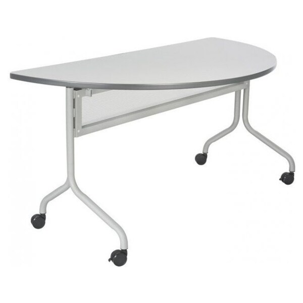 Safco Products Impromptu Rectangle Mobile Training Table Gray Top/Black Base 72W x 24D 