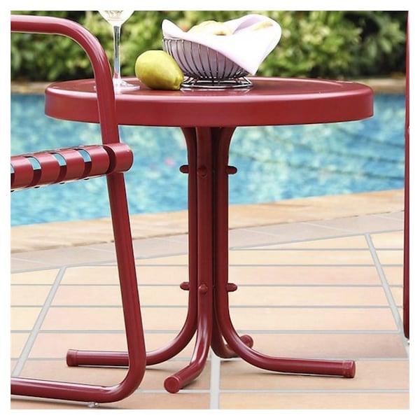 crosley retro metal patio side table