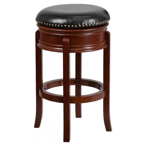 Flash Furniture 29 Leather Bar Stool, Wooden Bar Stools With Leather Seats