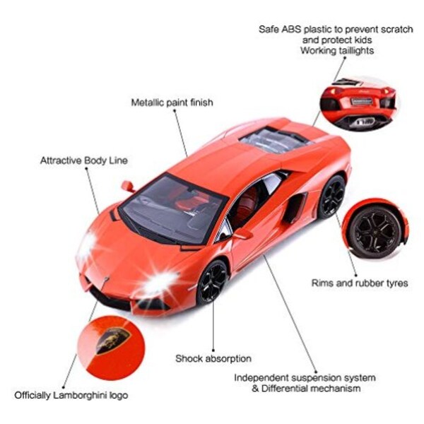 RASTAR RC Lamborghini Toy Car 1:14 Lamborghini Aventador LP700-4 Remote  Control Car Working Lights - Orange