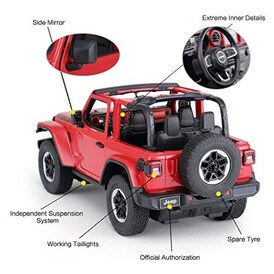 Rastar Rastar Off-Road Remote Control Car 1:14 Jeep Wrangler JL RC Off-Road  Racing Vehicle Toy Car for Kids Adults Spring Suspension/Door Open  |  Red | Independent City Market